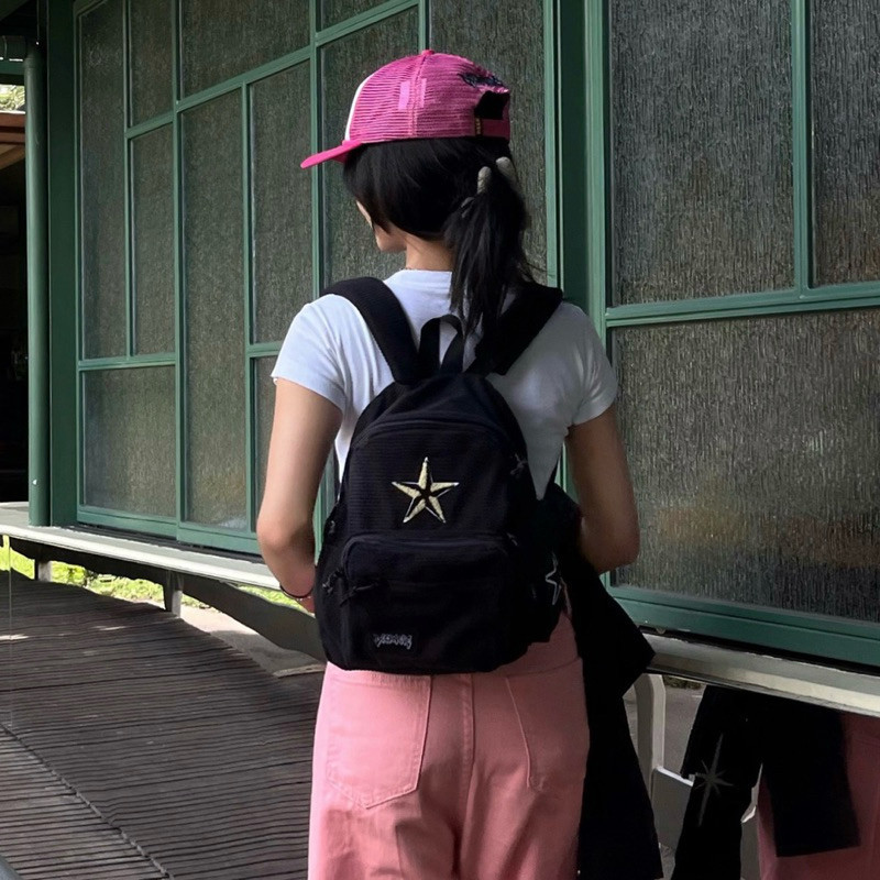 Mini Backpack Enamor Corduroy Black DeepNeve Tas Ransel Mini Corduroy Hitam DeepNeve