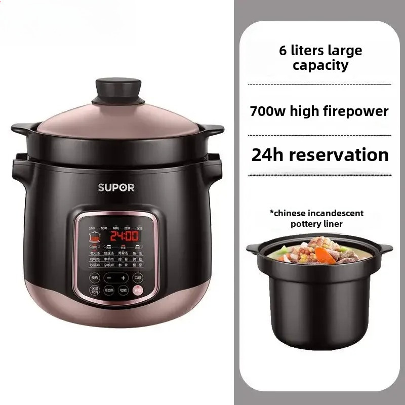 Home Slow Coocker Cooker Electric Multicooker Soup Pot Multifunction Ceramic Crock Stew Cooking Cook