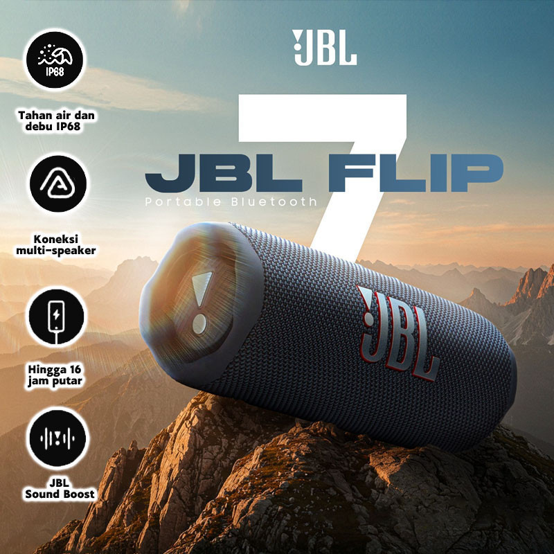 100% Original JBL Flip 7  Waterproof Portable Bluetooth Speaker Powerful Sound and Deep Bass IP68 Wa