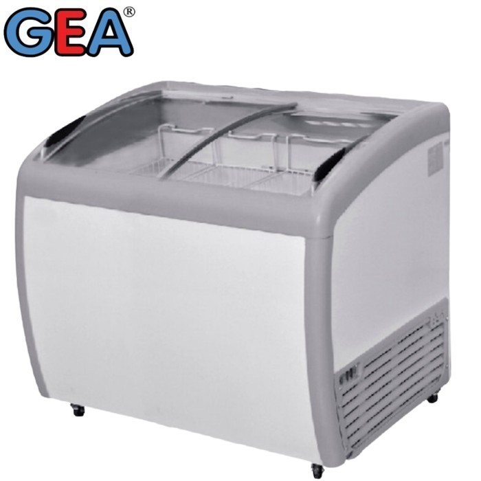 GEA SD-360BY Sliding Curve Glass Freezer SD360BY Freezer Kaca Geser