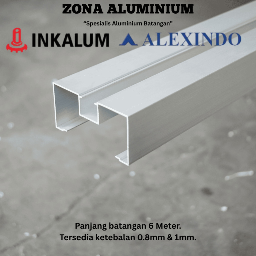 INKALUM ALEXINDO Aluminium Batangan 0429 Kusen M Polos 3 Inch