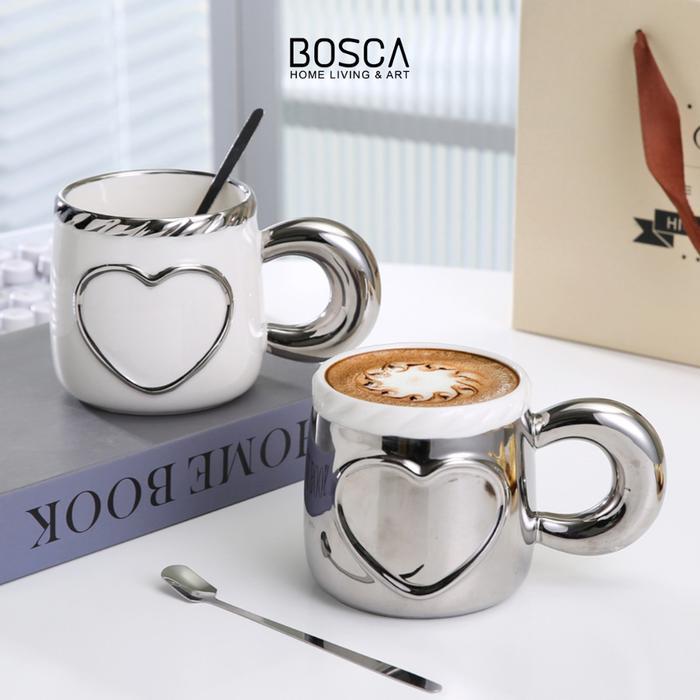 Bosca Living - Lover Couple Mug / Set Gift Box isi 2 Gelas Cangkir Mug Kopi Teh Bahan Keramik / Gela
