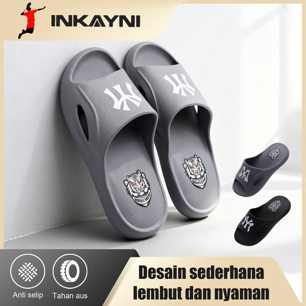 INKAYNI Sandal pria, ukuran besar, sandal slip-on, sandal EVA karet berkualitas tinggi, gaya Korea, 