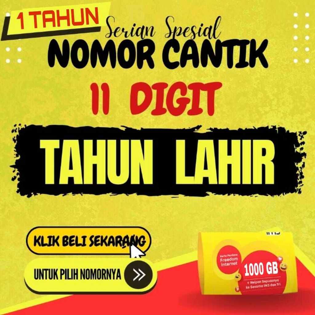 PROMO SPESIAL NOMOR KARTU CANTIK INDOSAT SERI 11 KUOTA UTAMA 1000 GB JARINGAN 4G/5G SELURUH INDONESI