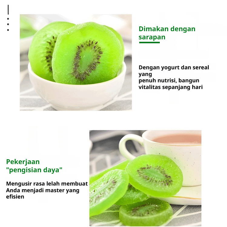 Dried Kiwi / Buah Kiwi Kering/camilan buah kering asam manis/camilan buah kering 0 sukrosa/camilan