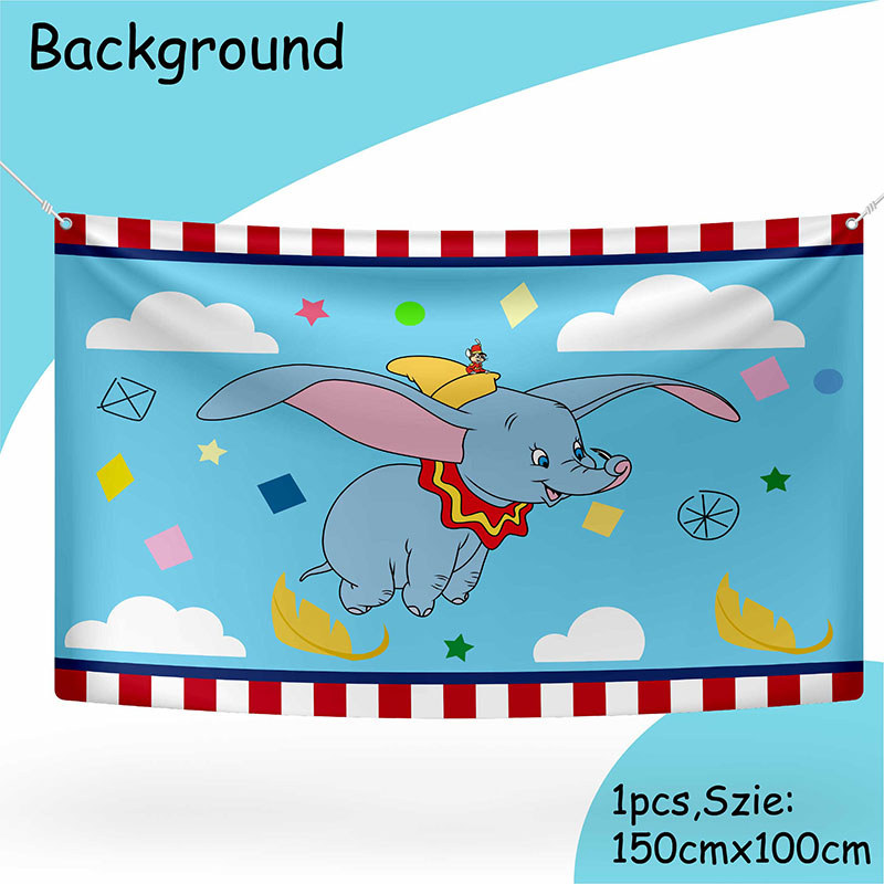 Dumbo Birthday Supplies Cups Plates Napkin Banner Kids 1 2 3 Year Dumbo Balloons Birthday Party Baby