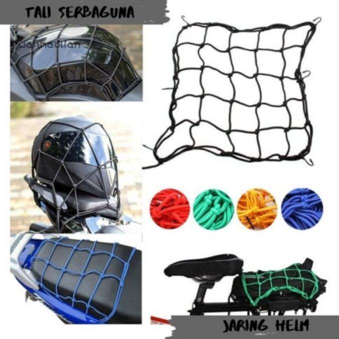 Tali Jaring Net Pengait Pengikat Helm Mantel Jok Begel Behel Motor Universal