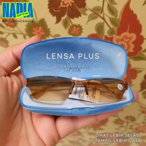 KACAMATA BACA KACAMATA PLUS LENSA COKLAT SUPER FOKUS UNTUK RABUN DEKAT KACAMATA PRIA WANITA - OPTIK 