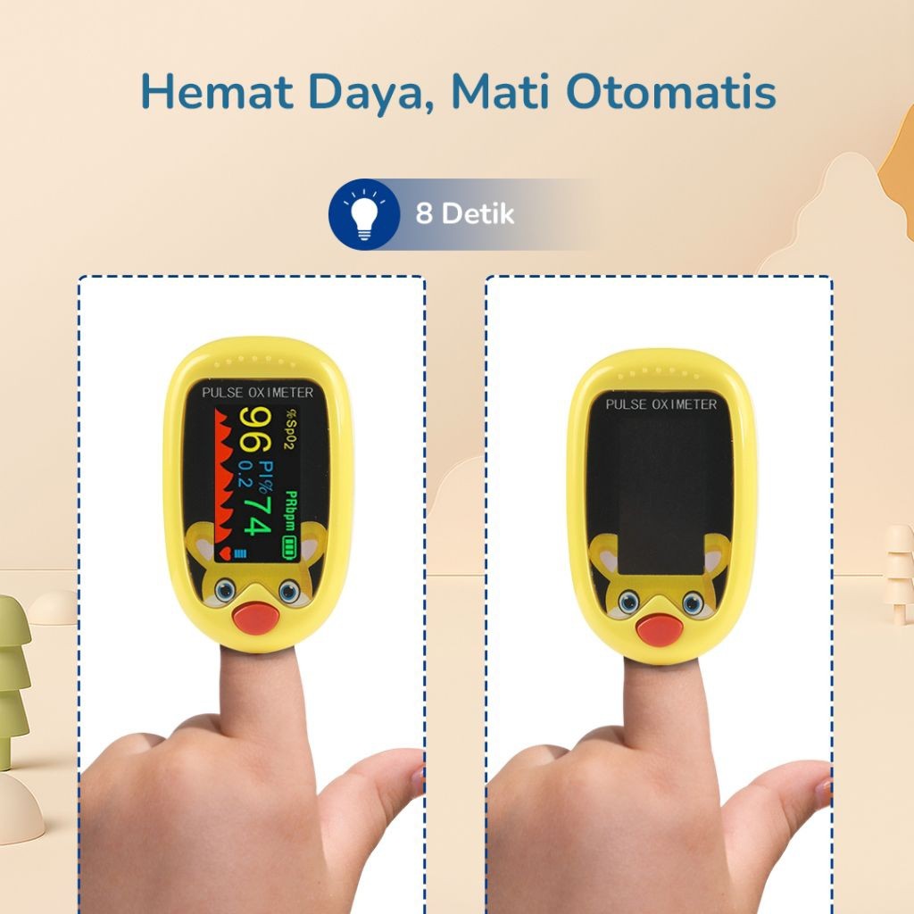 OXYMETER ANAK MODEL LUCU OKSIMETER DIGITAL ALAT UKUR CEK SATURASI OKSIGEN DARAH OXIMETRI OXIMETER BA