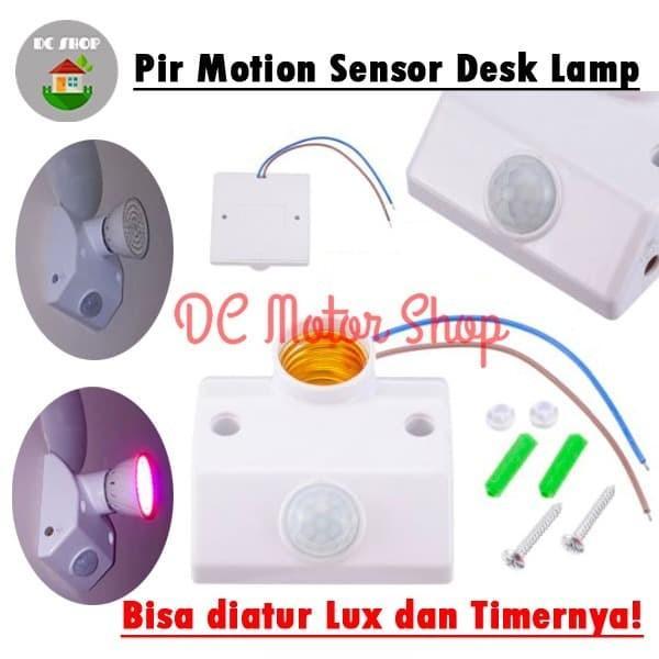 [NEW] Fitting Adapter E27 Lampu Meja Otomatis PIR Motion Sensor Gerak 220V - Fitting Adapter E27