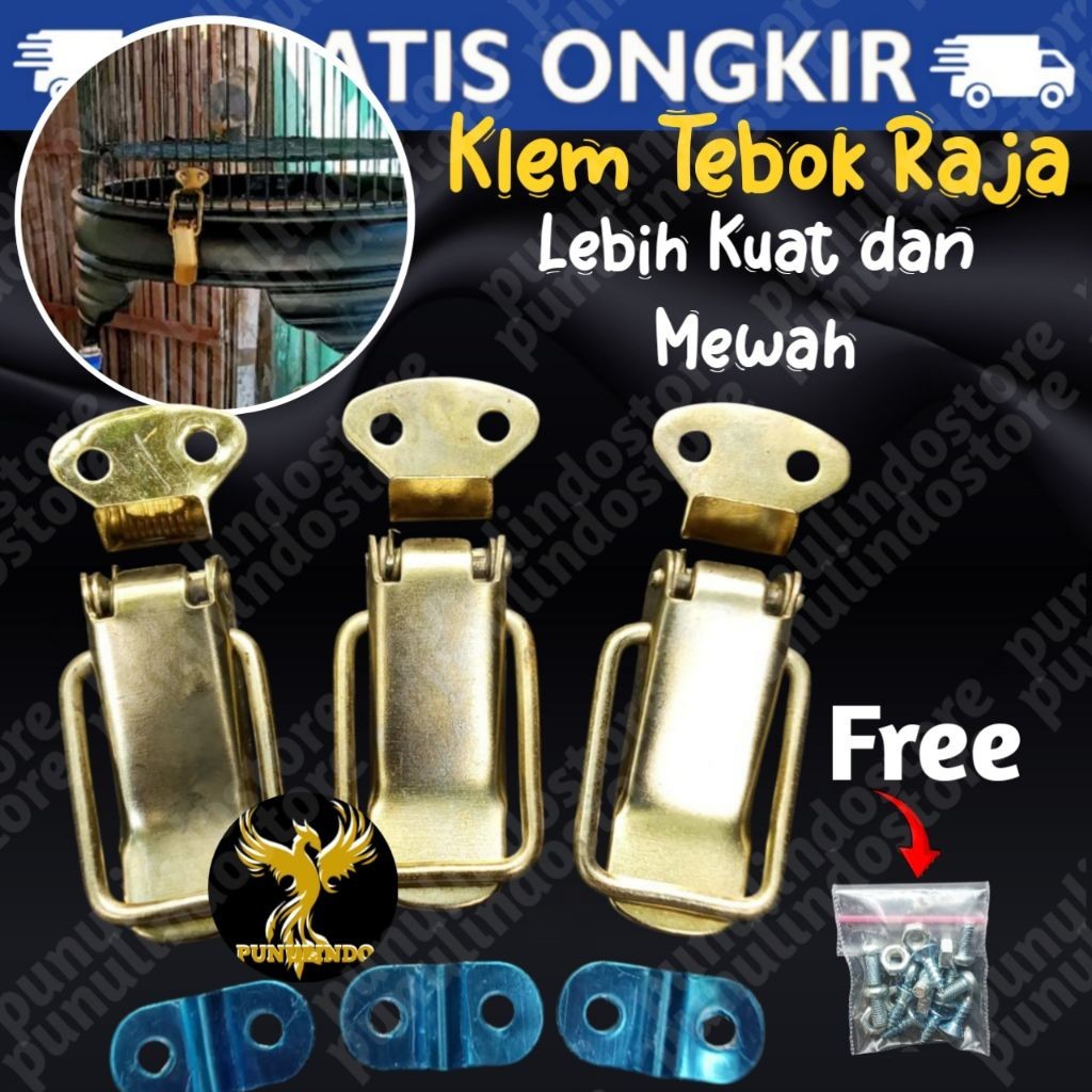Jepitan Klem Koper Pengait Klem Jepit Import Gold Silver Untuk Tebok Sangkar Burung Lovebird Murai