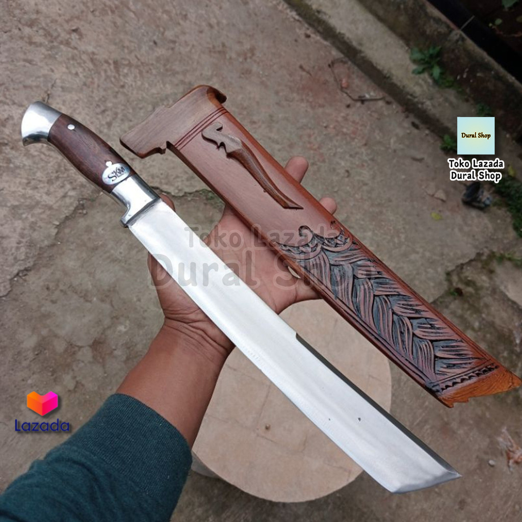 Golok Kopak Rawing Cibatu Golok Kebun Kayu Ukir Mala Baja Per Tajam