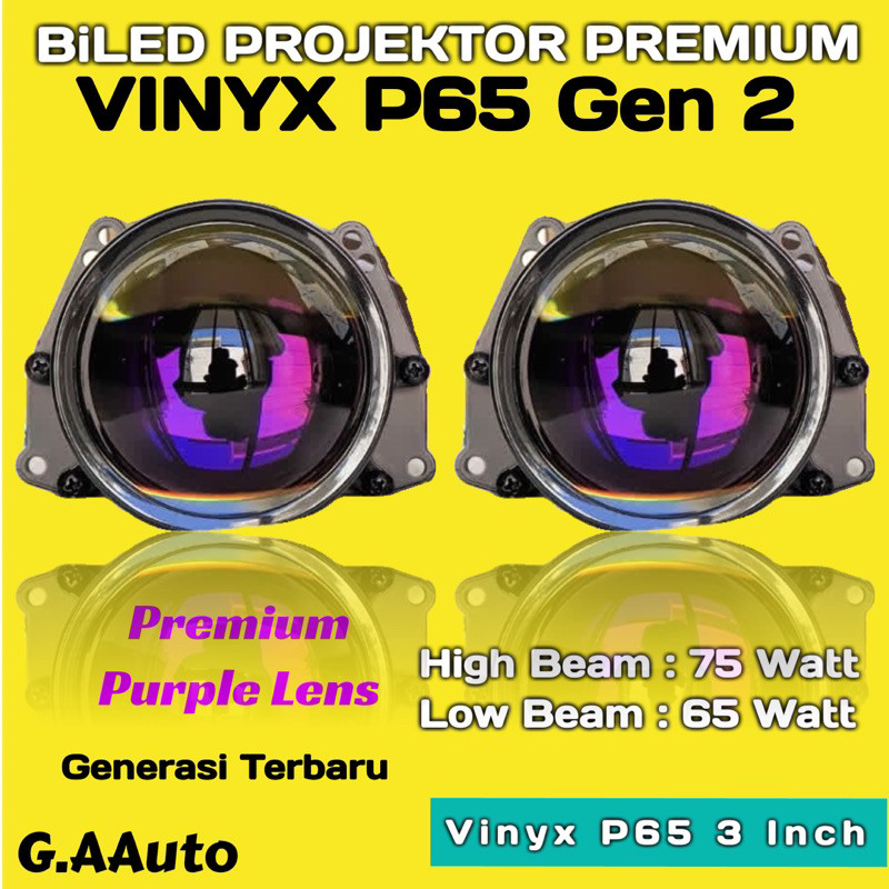 Lampu LED Projector Projie BiLED 3 Inch Mobil Motor Vinyx P65 - Vinyx P65
