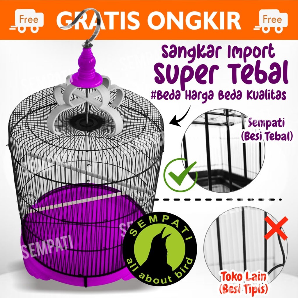 [VIRGO PET] SEMPATI Sangkar Murai Import Jumbo Kandang Burung Murai Jalak Kacer Cucak Hijau Import B