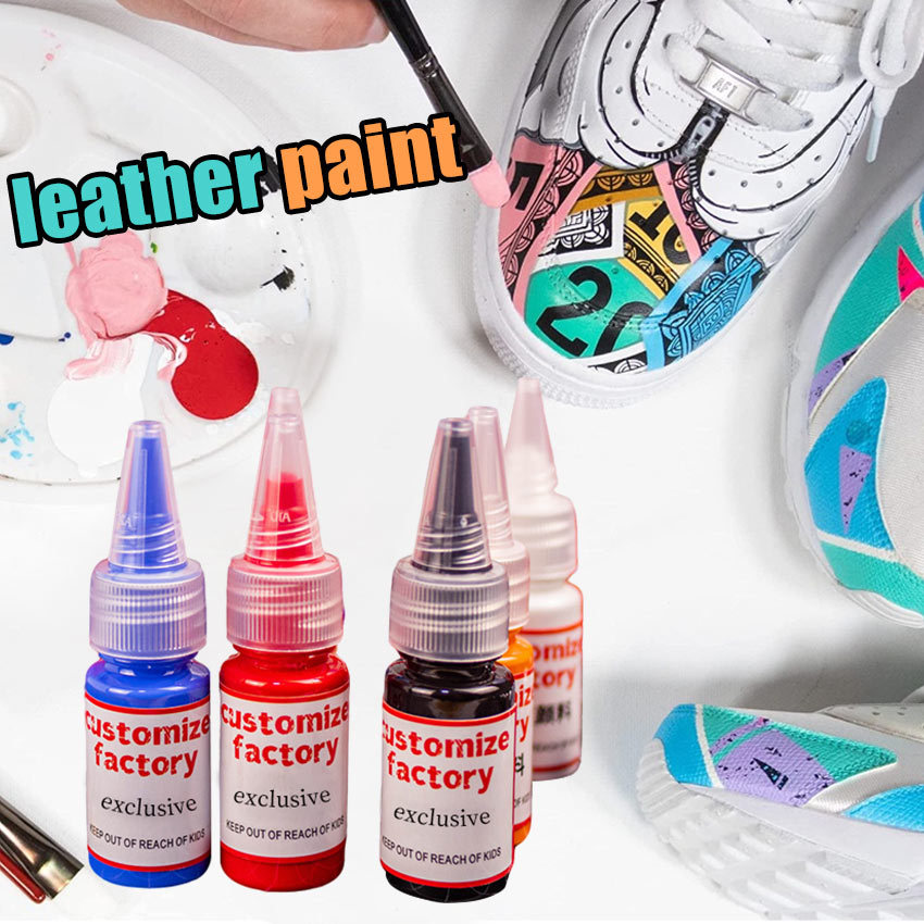 Cat Kulit Akrilik Import – 12.5ml Cat Sepatu & Tas, Pigmen Pengubah Warna, Warna Putih/Kuning/Hitam/