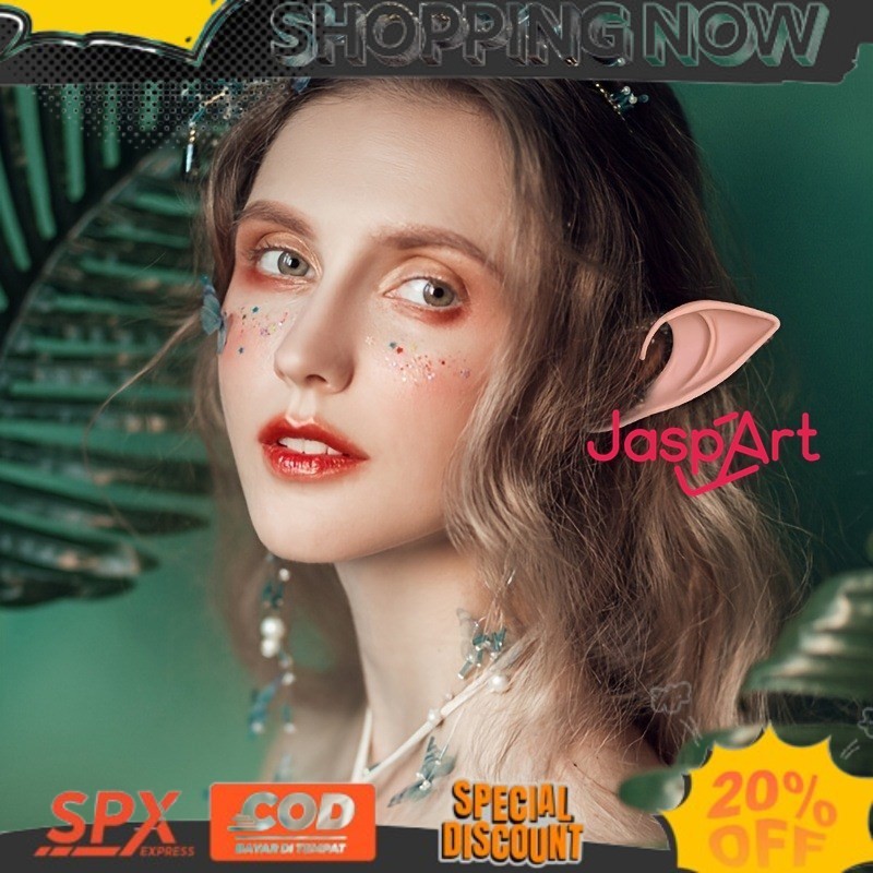 NEW ARRIVALS TRENDING Telinga Palsu Elf Ear Telinga Peri Cosplay Mainan Halloween Knitterr Bahan sil