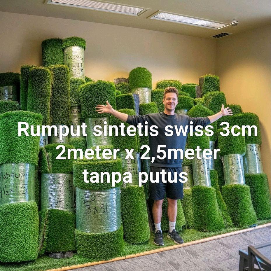 rumput sintetis swiss tebal 3cm 2meter x 2,5meter rumput sintetis palsu /rumput sintetis murah /rump