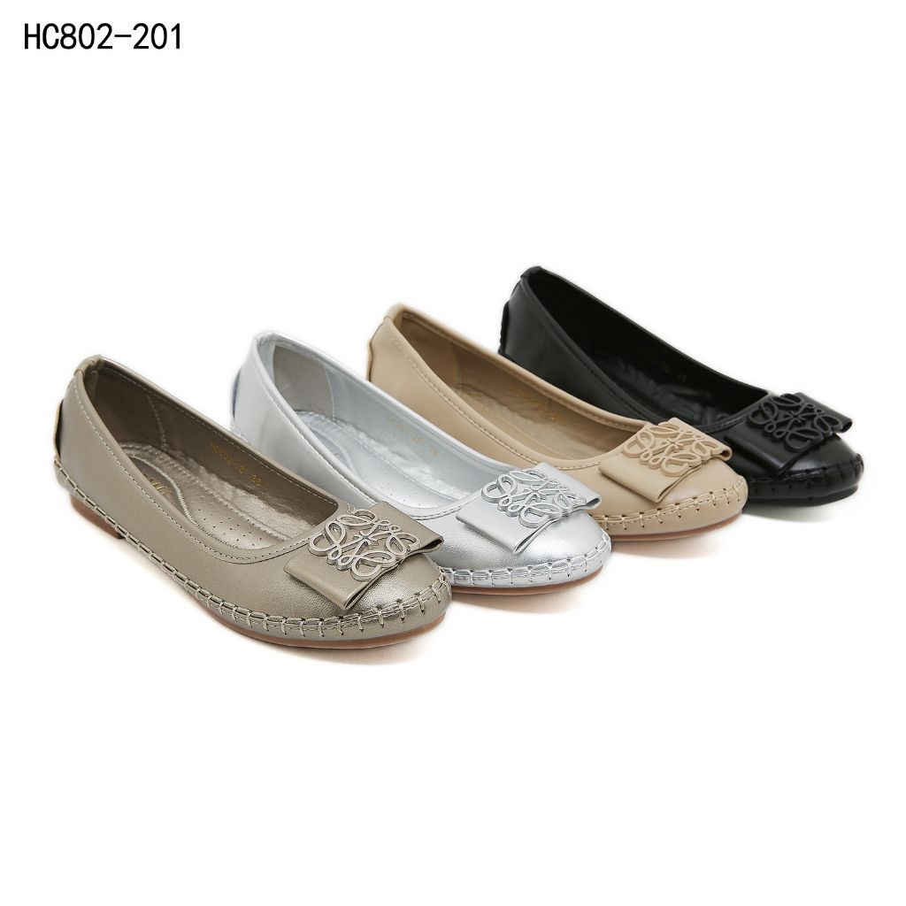 JB2 NHC802-201 Flatshoe Kulit Semi Platinum NANA