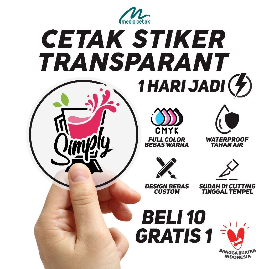 CETAK STIKER LABEL TRANSPARAN / LABEL MAKANAN TRANSPARAN / LABEL PRODUK / STIKER LABEL USAHA / STIKE