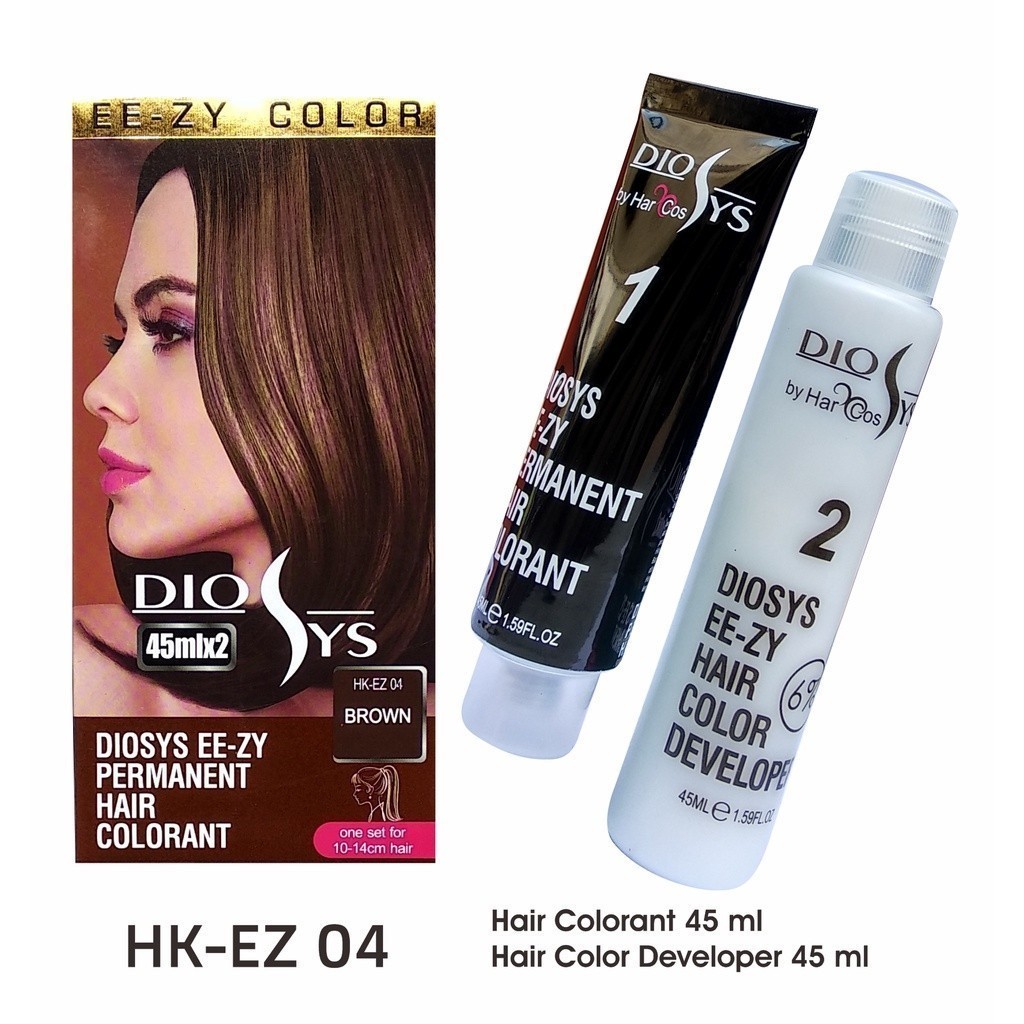 DIOSYS HAIR COLOR EE-ZY PERMANENT 45mL Hair Color Pewarna Semir Rambut Dyosis Cream Developer 45 ml 