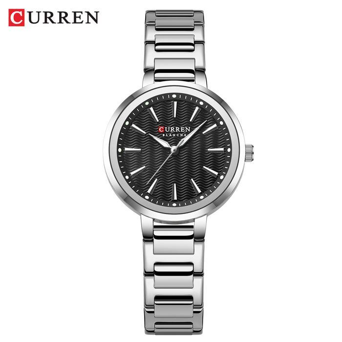 Jam Tangan Wanita Analog Tali Stainless CURREN 9109 - Silver Hitam