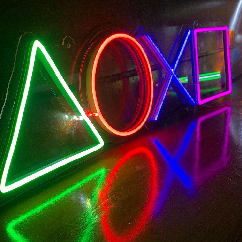 Promo COD Lampu Neon Flex Gaming Bentuk Stick PS Gambar Playstation Custom Lampu Nama Led Gaming Tom