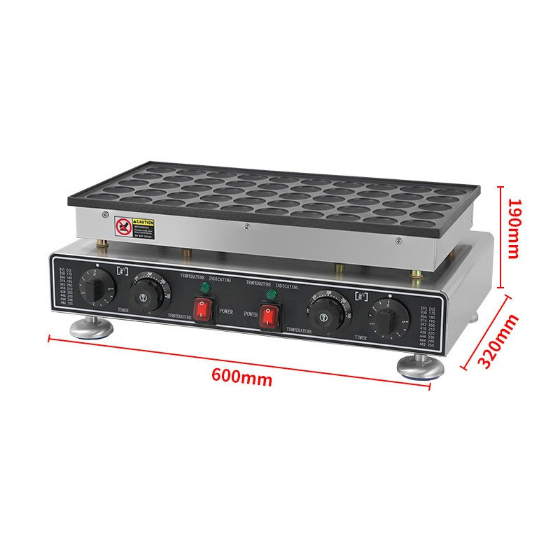 DIVEDEER 50 Piece Small Round Pancake Maker Bean Pancake Baker Nonstick Waffle Maker Dual Temperatur