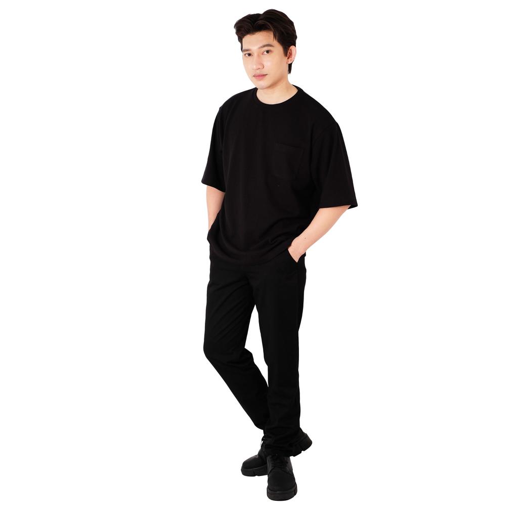 POSHBOY Louis Kaos Oversized Pria Warna Black Oversized T-Shirt Kaos Polos Oversize Pria Basic Lenga