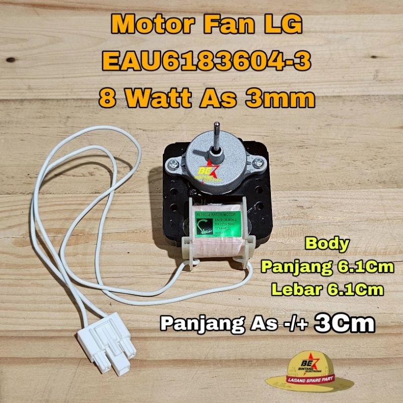 Dinamo Motor Kipas Kulkas LG As 3mm Fan blower Lg Kulkas Ori Motor Fan LG EAU6183604-3 8Watt As 3 mm