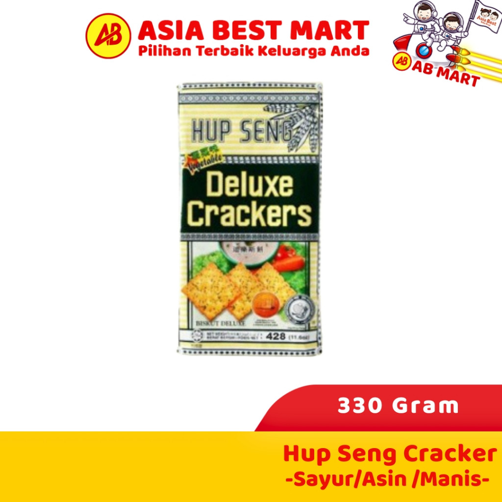 Hup Seng Cracker Sayur Vegetable / Asin Cream / Manis Sugar Bungkus 330 Gr - ASIA BEST