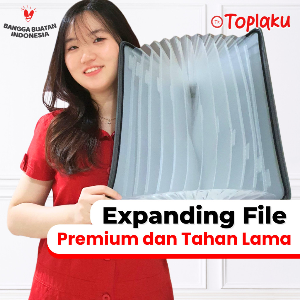 Map Expanding File 13 Sekat Kulit Anti Air Tas Dokumen Keeper F4 Document File Tempat Berkas Penting