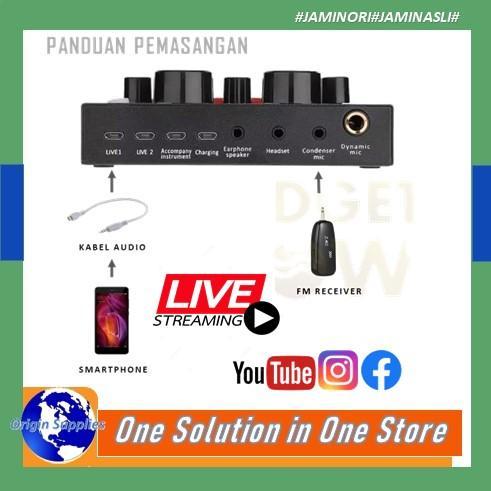 Paket Mic Microphone Wireless Live Streaming Online Karaoke BIGO+Stand