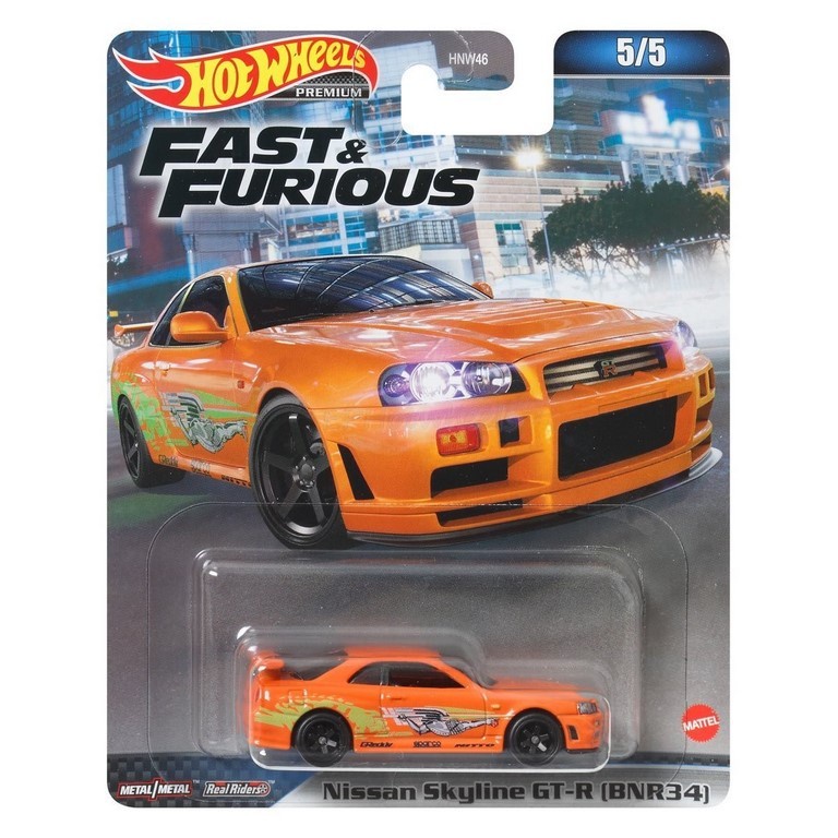 Hot Wheels Nissan Skyline Gt-R (Bnr34) Orange Fast Furious Premium