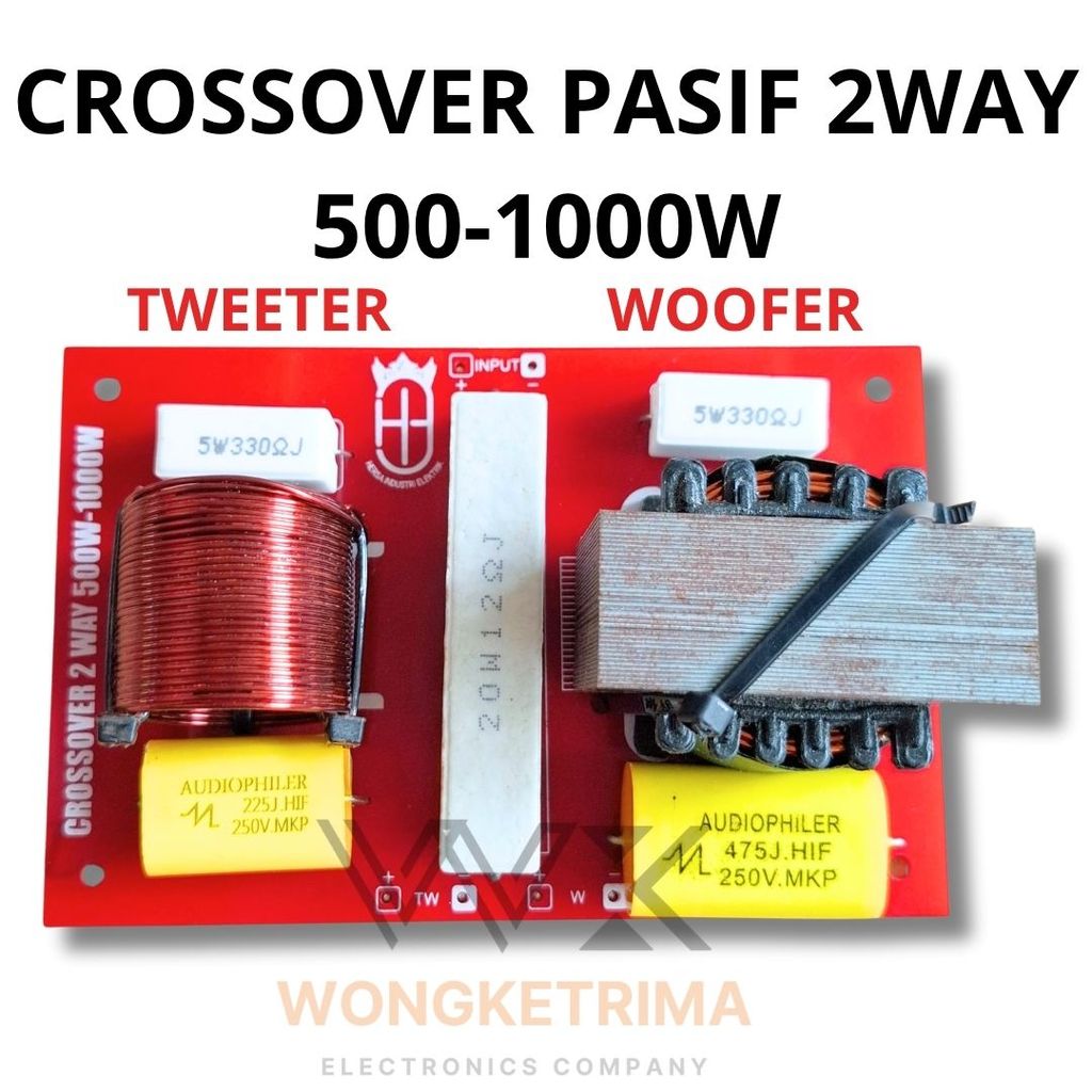 Crossover Pasif 2 Way 500-1000W Woofer dan Tweeter