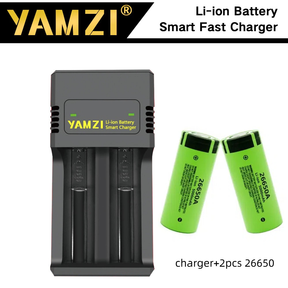 YAMZI Panasonic 26650 Pengisi Daya Baterai Li-ion