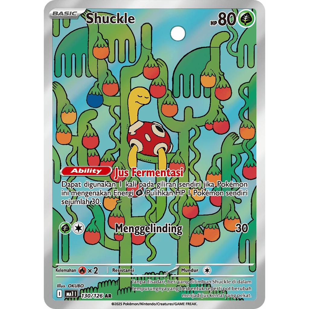 TCG Shuckle AR 130/126 HOLO MA1 Evolusi Mega  KARTU CARD POKEMON INDONESIA