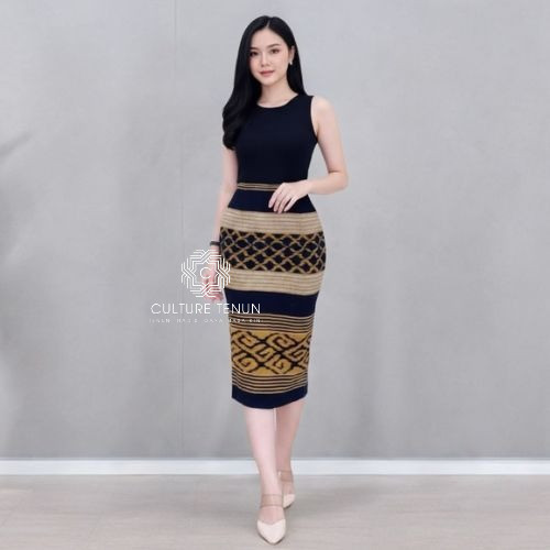Bawahan Rok Span Tenun Wanita Belah Samping Rok Batik Tenun Socket Modern