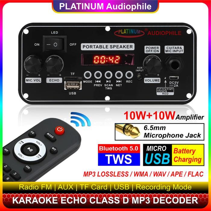 Modul MP3 Decoder Bluetooth Karaoke Amplifier 2x 10W Multimedia Trolley Speaker 314BT