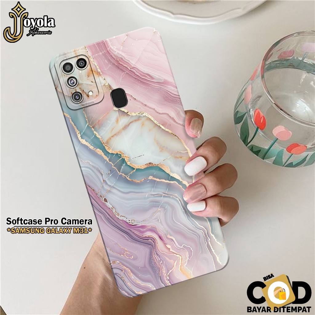 JOYOLA Case Samsung Galaxy M31 - Fahion Case Abstrak - Softcase Samsung Galaxy M31 - Pro Camera - Ca