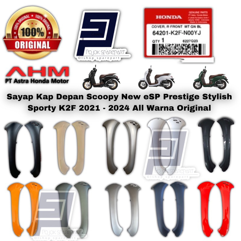 TERLARIS Sayap Kap Depan Cover Body Bodi Depan Scoopy New eSP Prestige Stylish Sporty K2F 2021 2022 