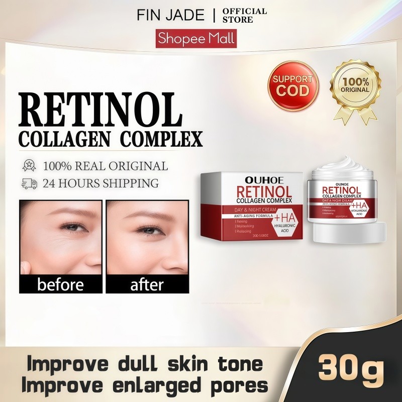 FIN JADE - Retinol Cream Siang Malam Retinol Cream Anti Aging Perbaikan Retinol Night Cream Penghila