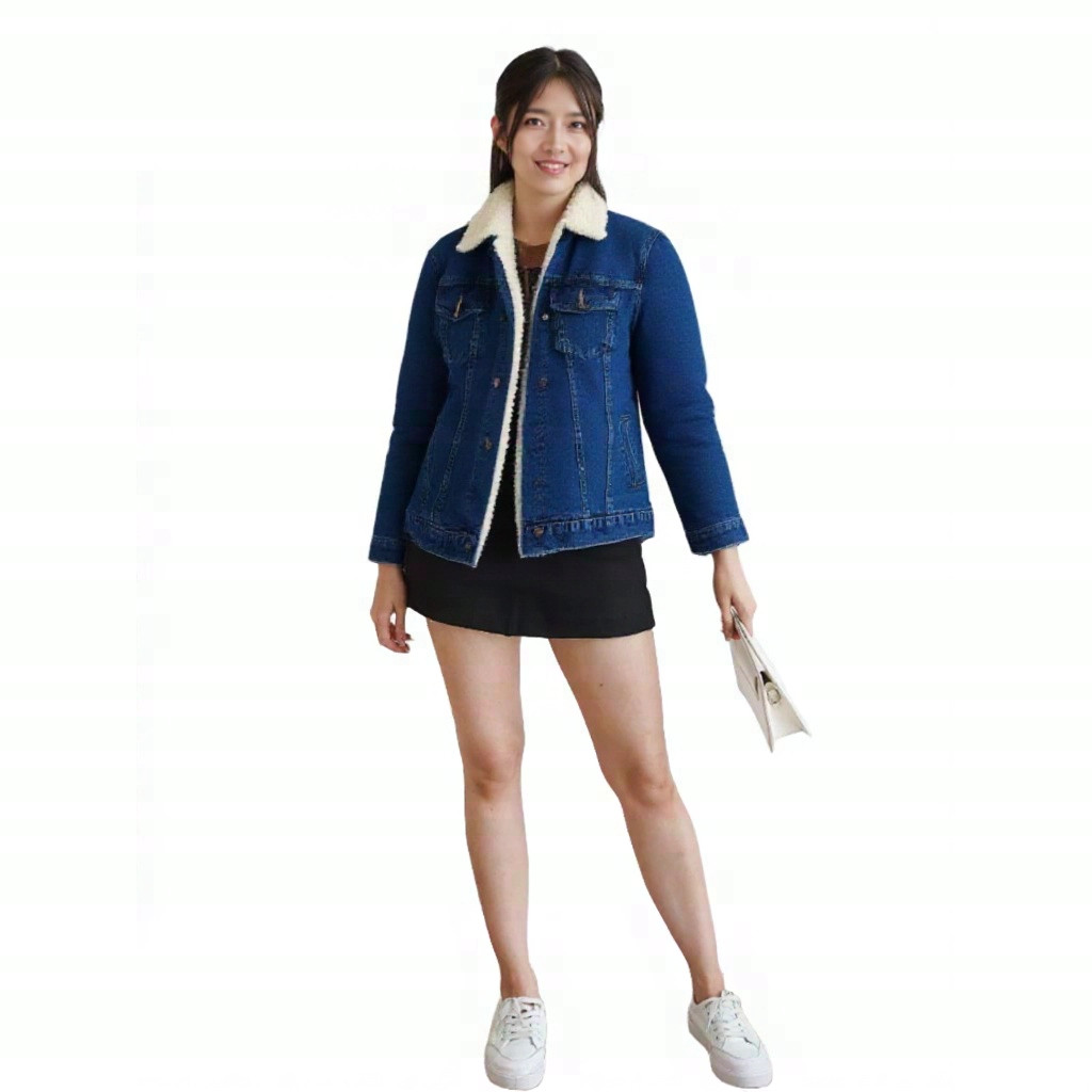 JACKET JEANS SHERPA JACKET JEANS BULU PRIA DAN WANITA JACKET BIKER TERLARIS