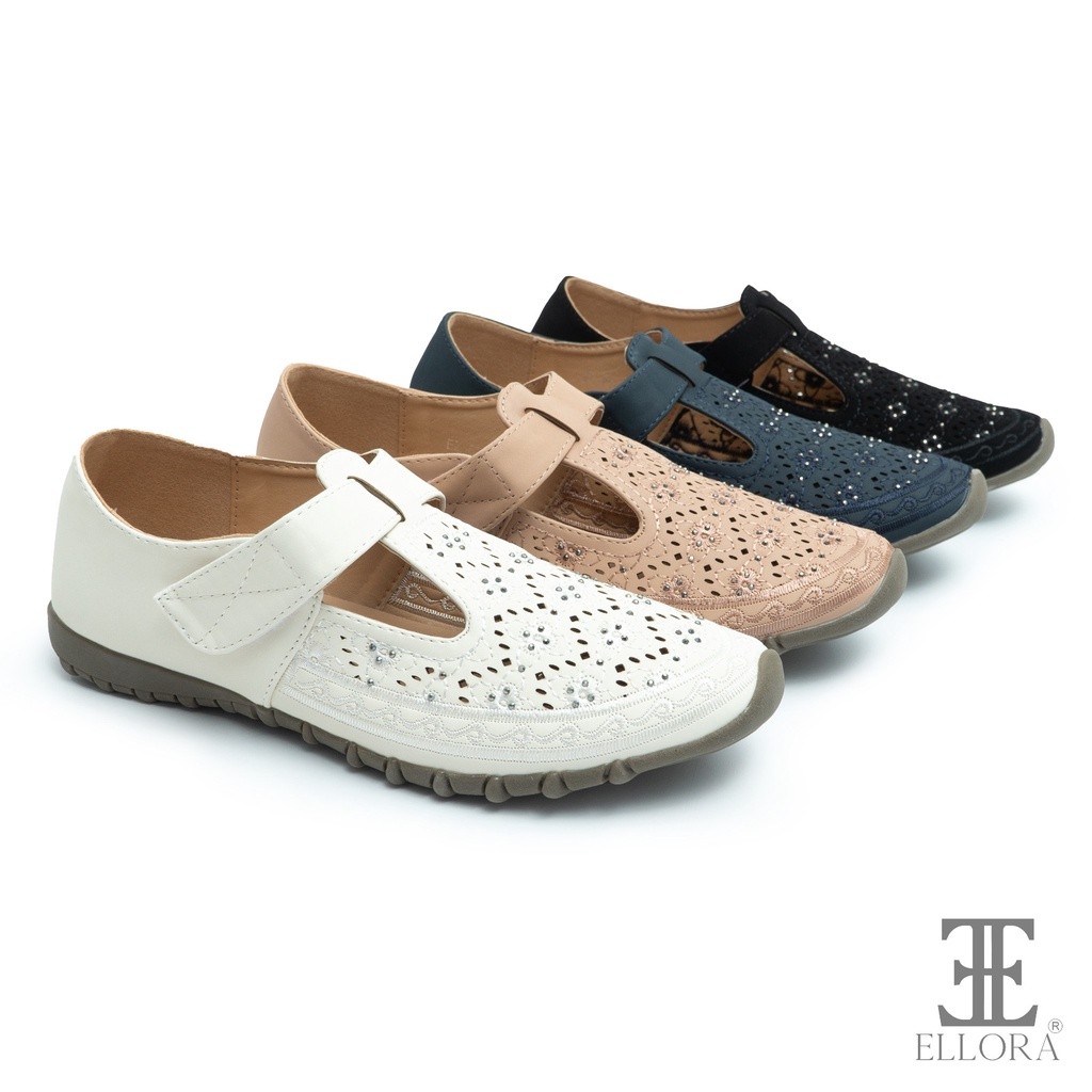 ELLORA EZ-6768 Sepatu Flat Slip On Wanita Import