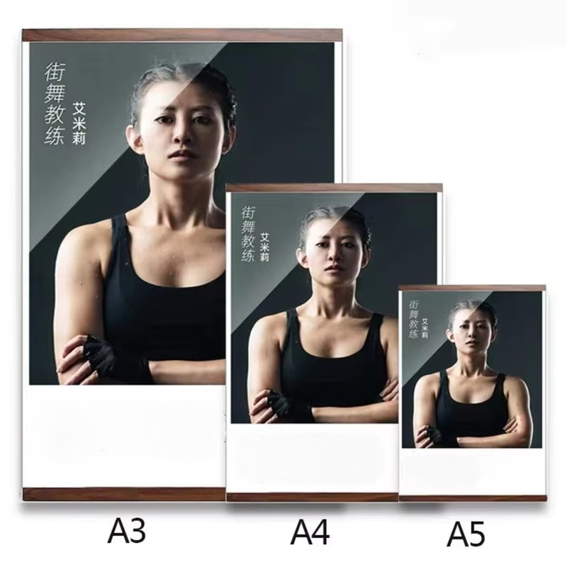 2pcs Magnetic Acrylic Photo Wall splay Bulletin Board Acrylic Honor Certificate Frame Wall-mounted P