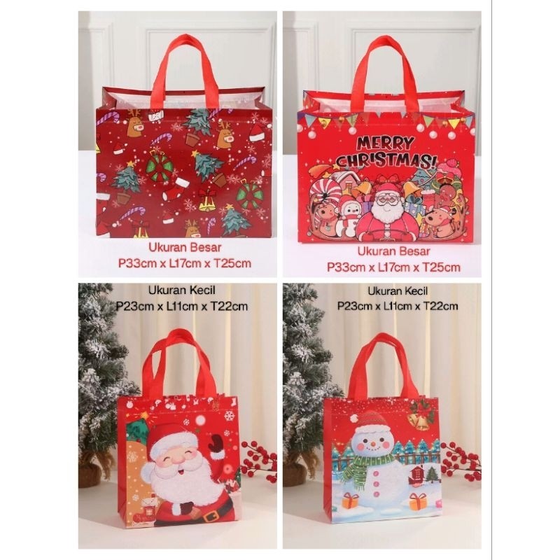 TAS SPUNBOND NATAL TAS MERRY CHRISTMAS TAS HAMPERS NATAL TAS BINGKISAN NATAL TAS KADO NATAL