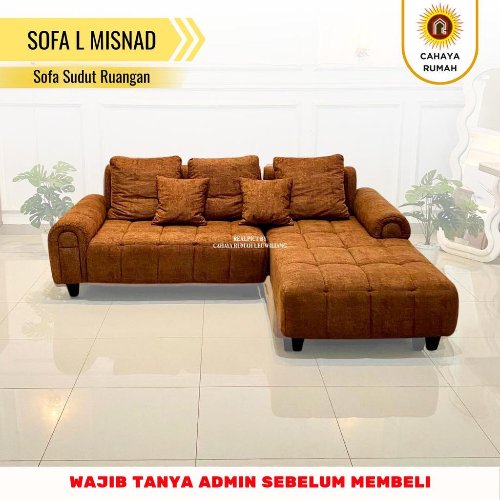 Cahaya Rumah Leuwiliang - Sofa L Misnad - Sofa Ruang Tamu - Sofa Minimalis - Produk Custom
