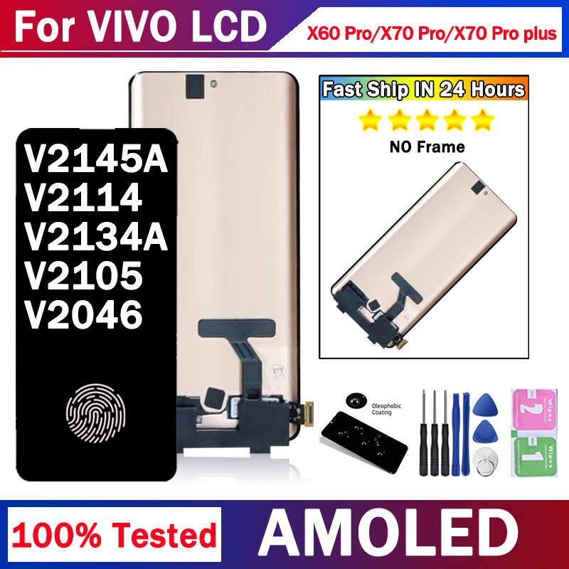 6.78“AMOLED For Vivo X60 Pro X70 Pro X70Pro Plus V2046  V2145A V2134A LCD splay Tou Screen gitizer  