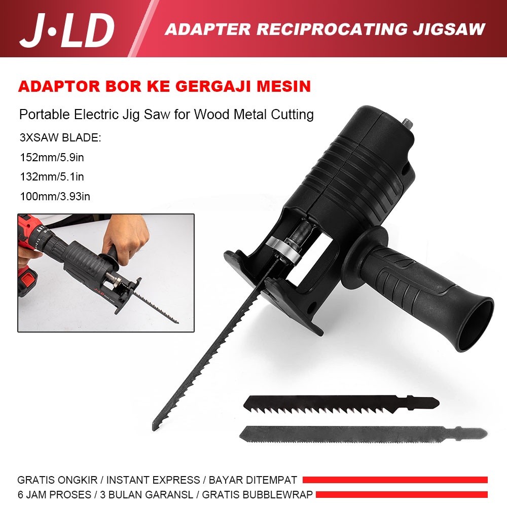 [ Promo ] || JLD gergaji kayu Gergaji Mesin Adapter reciprocating Jigsaw jig saw mesin bor tangan Ge