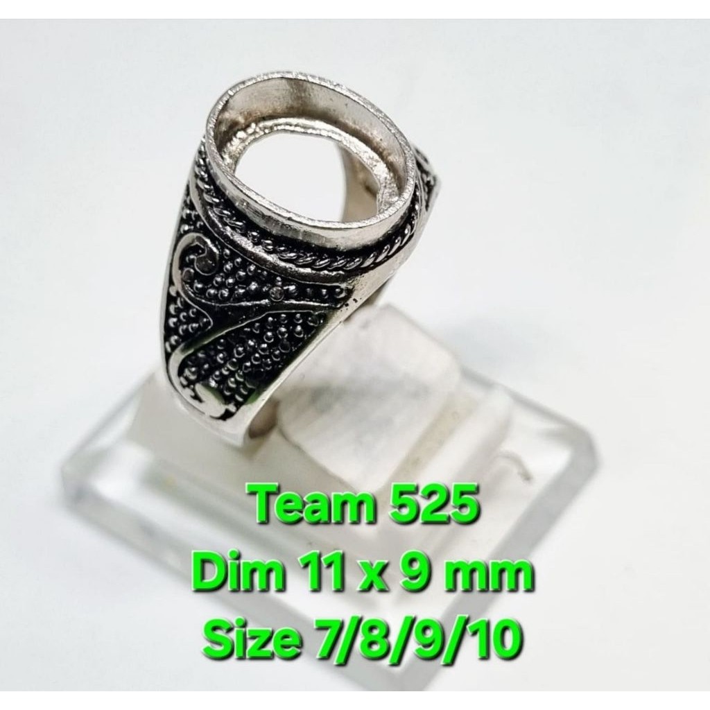 Ring emban alpaka super dim 11x9 tanam / pengikat ring cincin batu akik eceran