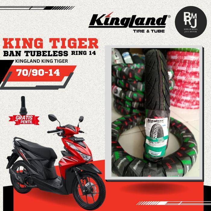 PAKET / SEPASANG BAN MOTOR RING 14 KINGLAND 70/90 80/90 90/90 KING TER TUBELESS - 70/90-14